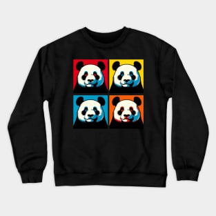 Pop Closed Eyes Panda - Funny Panda Art Crewneck Sweatshirt